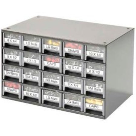 AKRO-MILS Akro-Mils Steel Small Parts Storage Cabinet 19320 - 17"W x 11"D x 11"H w/ 20 Gray Drawers 19320